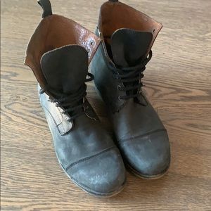 Leather combat boots